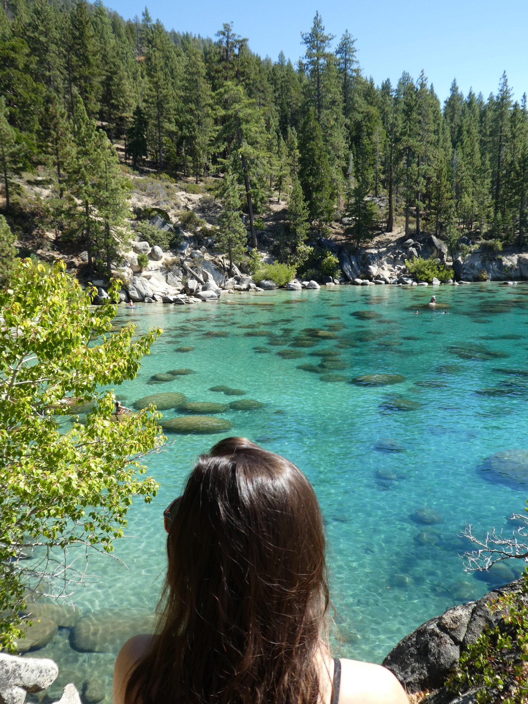 Crystal clear waters of the Secret Cove at Lake Tahoe - Copyright hesaidorshesaid